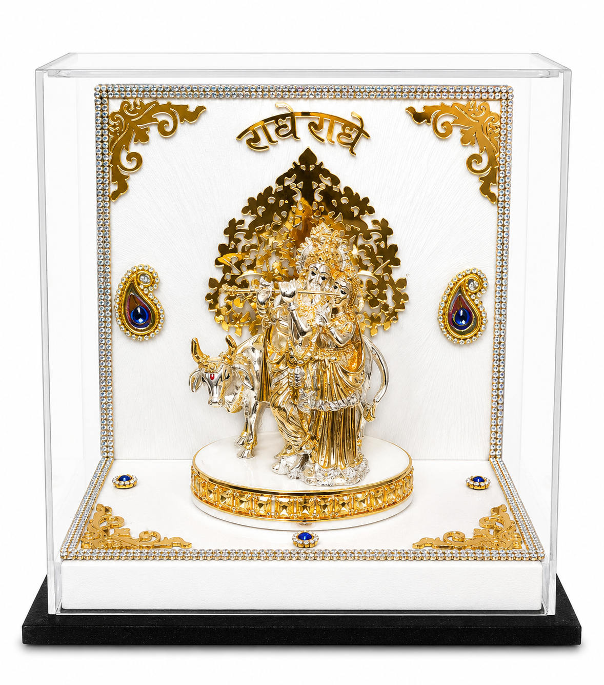 ChatGPT Image Jun 17, 2026, 02_56_23 PM Premium Radha Krishna Silver Plated Showpiece with Acrylic Display Case - Image 1