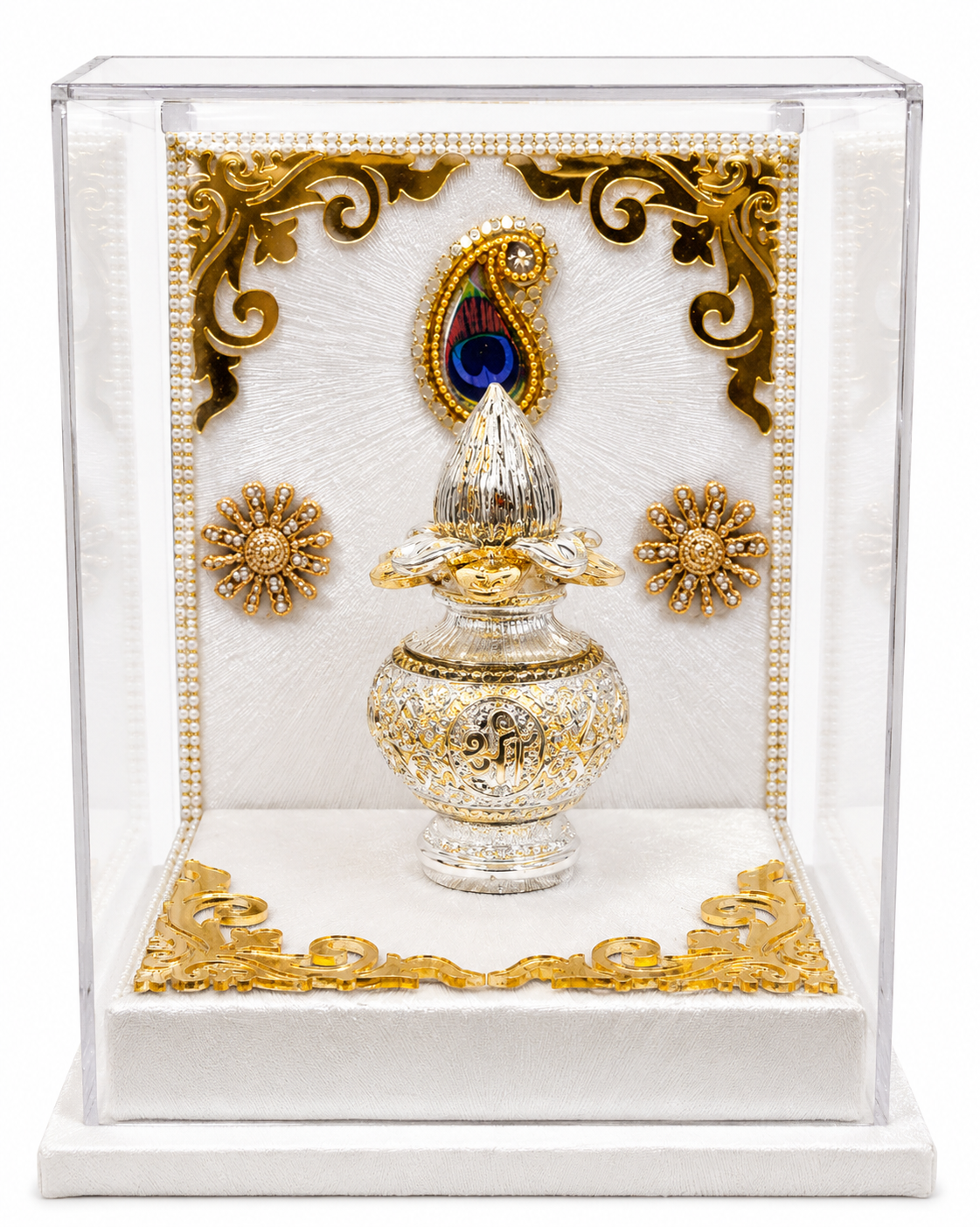 ChatGPT Image Jun 17, 2026, 03_01_07 PM Premium Silver Plated Kalash Showpiece with Acrylic Display Case - Image 1