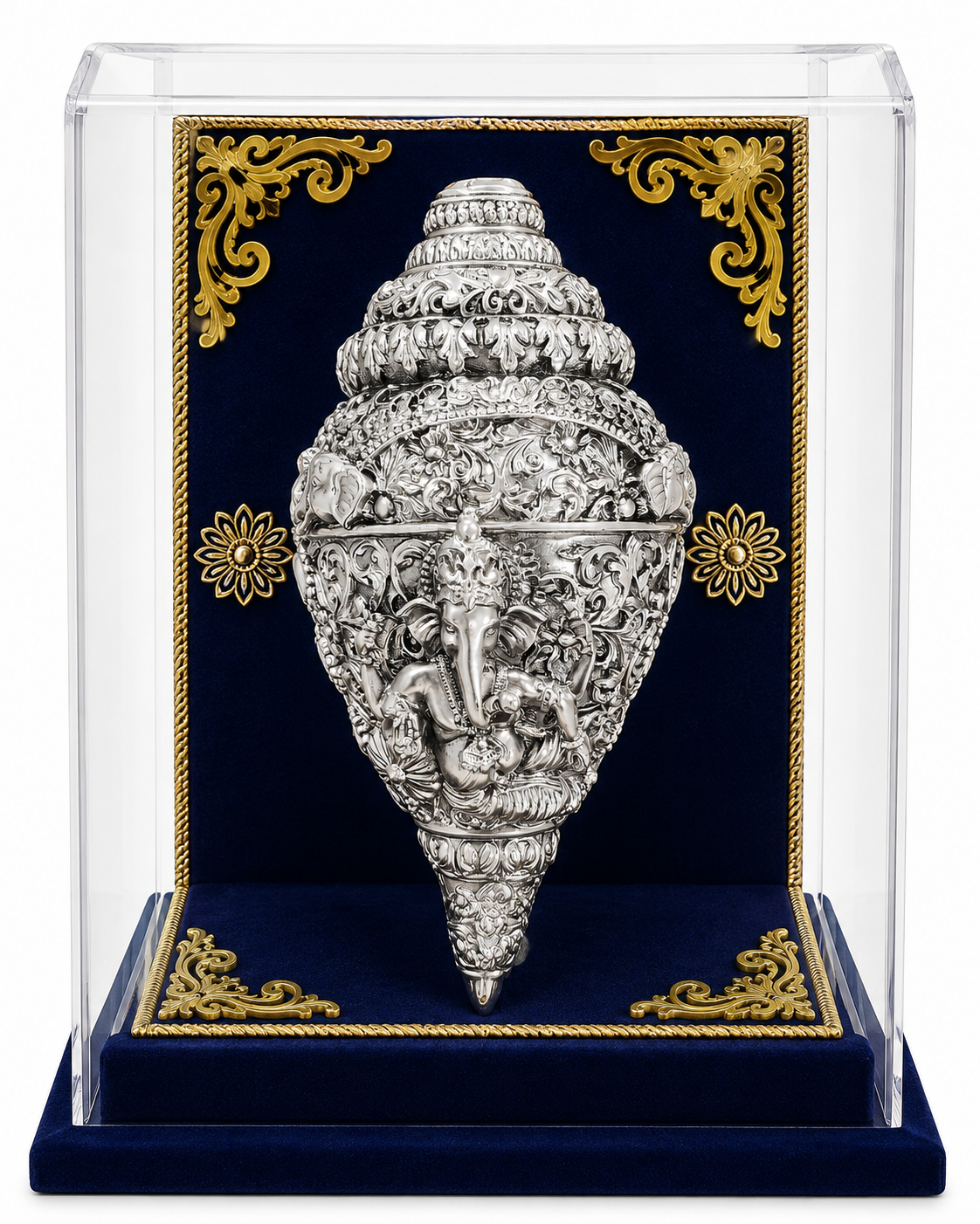 ChatGPT Image Jun 17, 2026, 03_19_41 PM Premium Silver Plated Shankh with Lord Ganesha Design – Decorative Spiritual Showpiece - Image 1