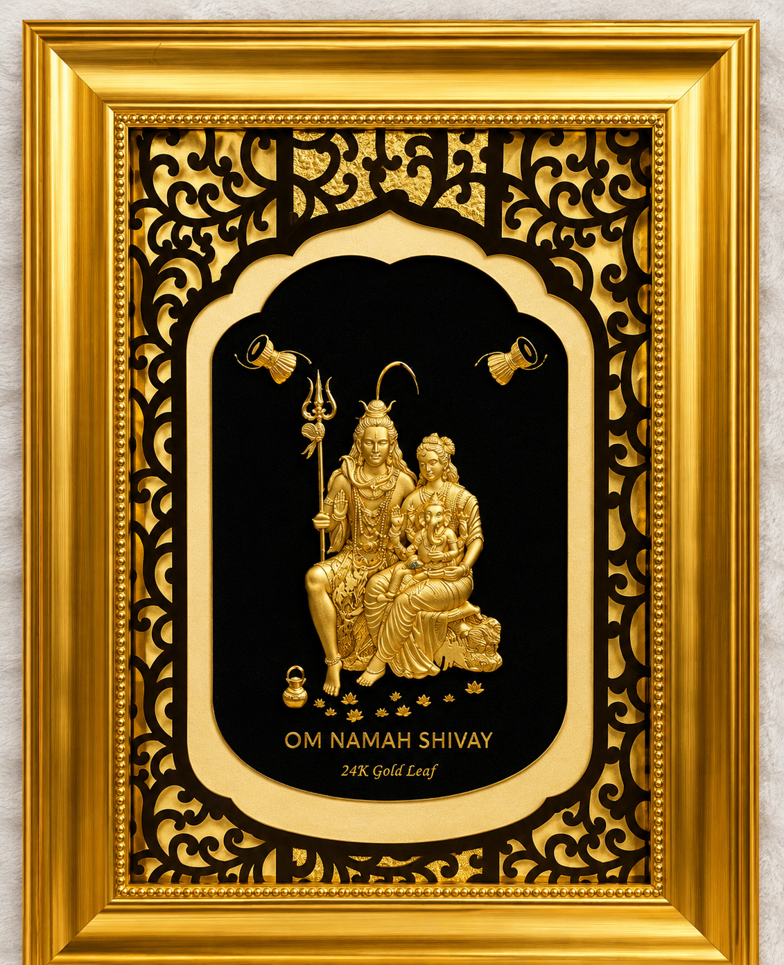 ChatGPT Image Jun 18, 2026, 07_19_00 PM Gold Leaf Shiv Parivar Frame – Premium Spiritual Wall Decor - Image 1