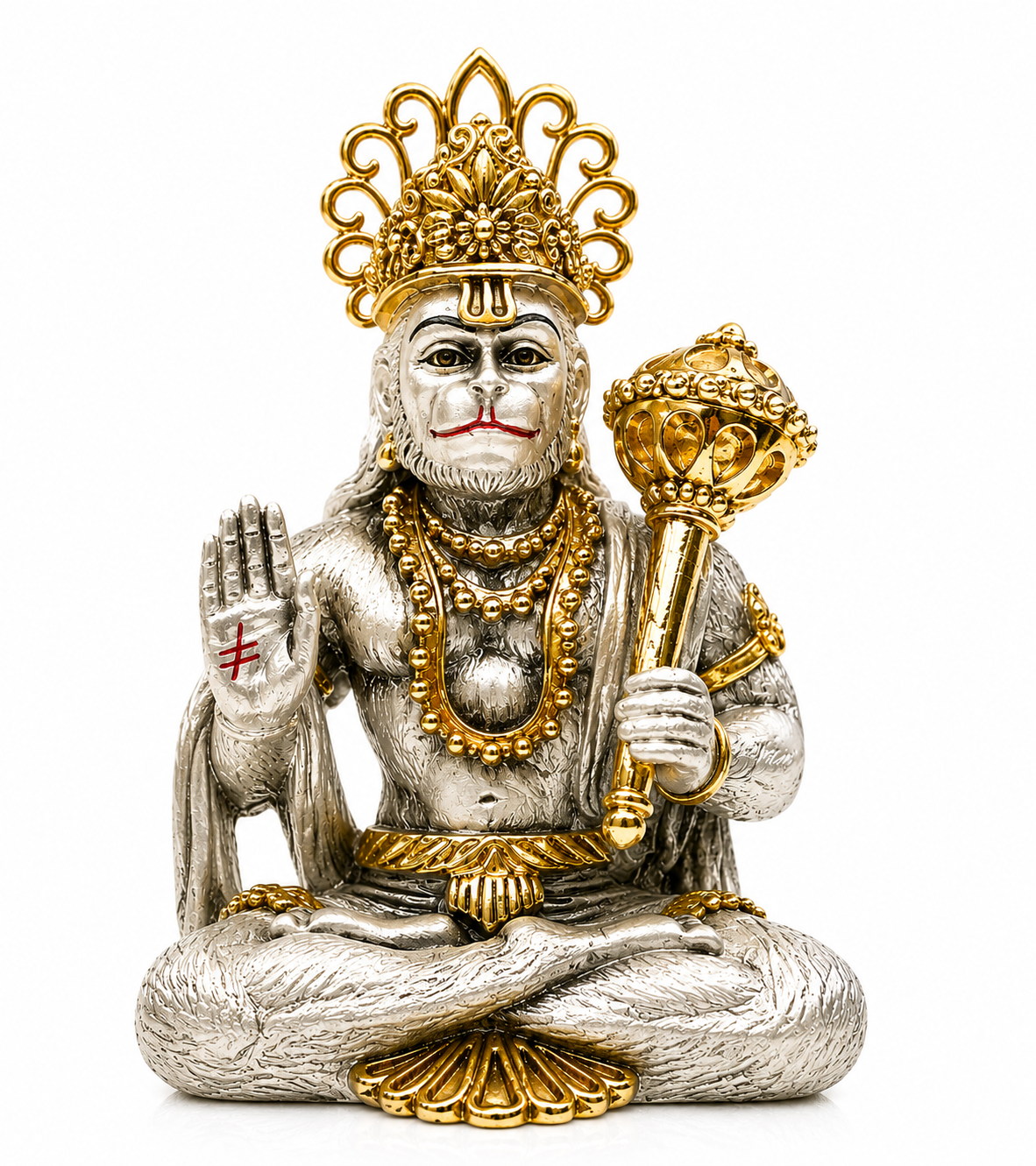 ChatGPT Image Jun 18, 2026, 07_21_38 PM Premium Silver & Gold Hanuman Ji Idol – Blessing Pose Decorative Showpiece - Image 1
