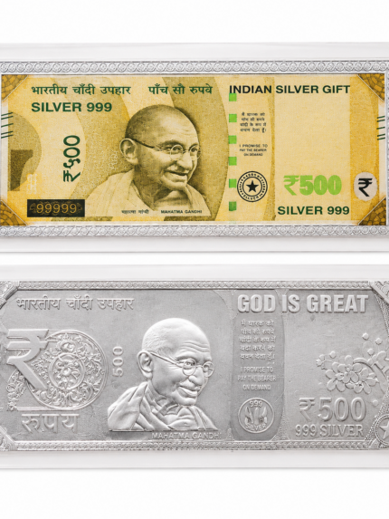 999 Silver ₹500 Note Gift – Mahatma Gandhi Silver Currency Souvenir