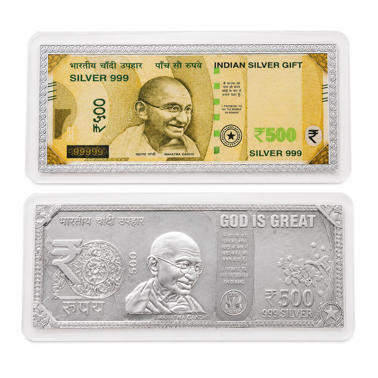 ChatGPT Image Jun 18, 2026, 08_02_18 PM 999 Silver ₹500 Note Gift – Mahatma Gandhi Silver Currency Souvenir - Image 1